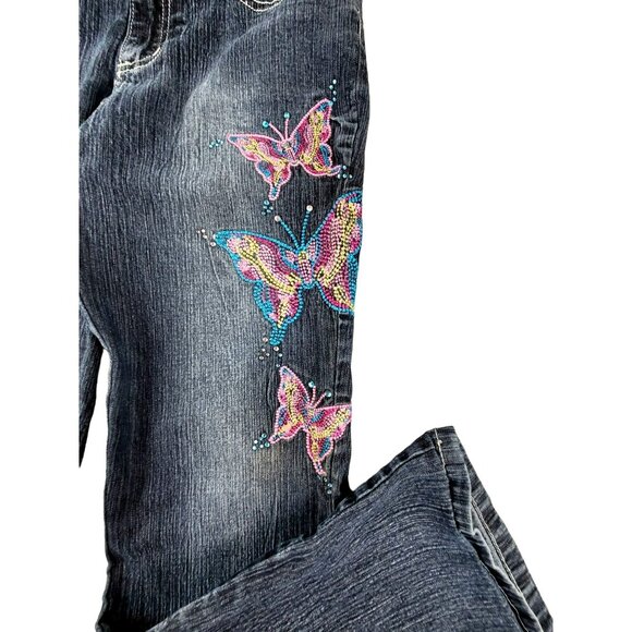 Arizona Jeans Women Butterfly Bling Size 12 1/2 Plus JH1268 - Picture 3 of 8